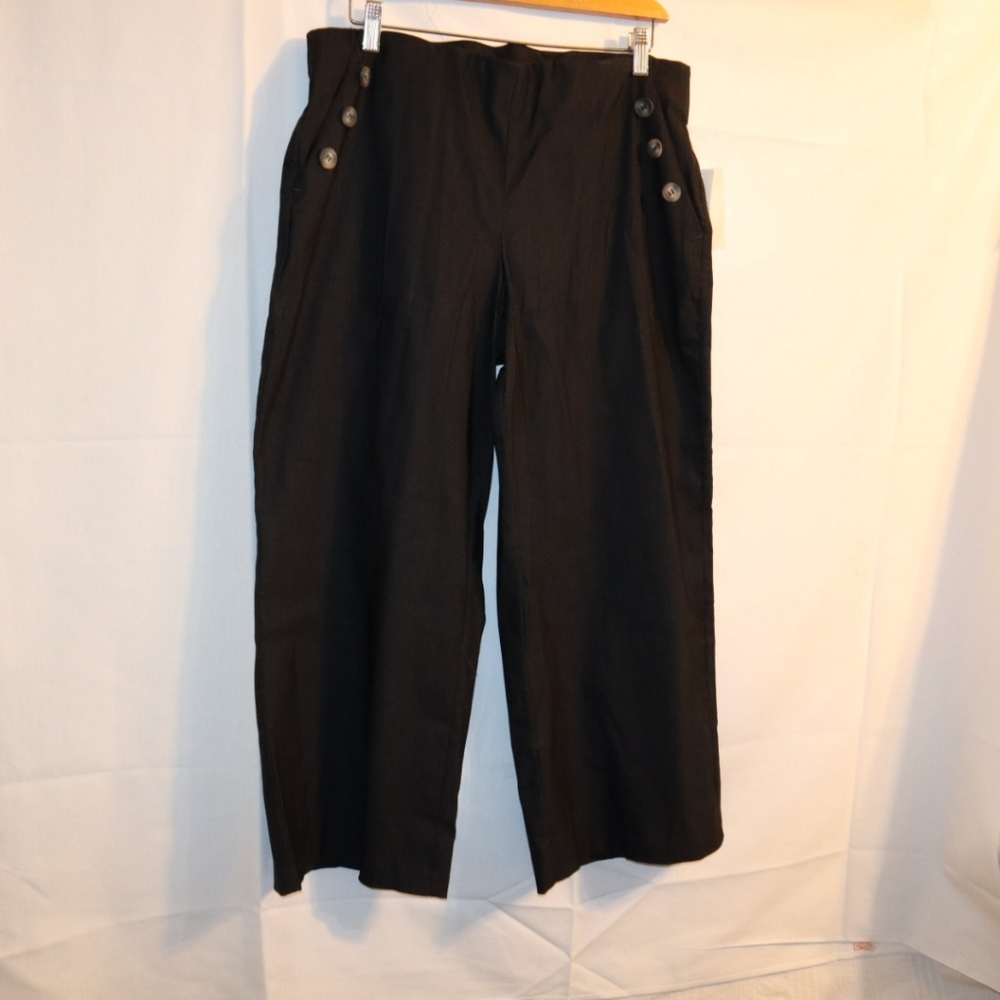 NEW !! Tribal Sailor Crop Pants Black Size 12 Petite - Picture 4 of 12